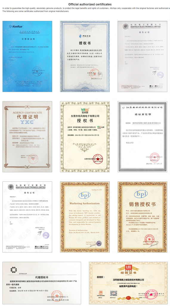 Parts Allchips Certificates